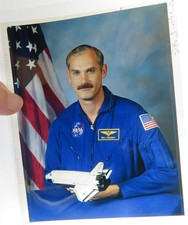Photo NASA transparence positive 4 x 5" vintage '87 astronaute William READDY