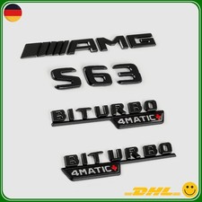 S63 V8BITURBO4matic+ Schwarz Emblem Set für Mercedes Benz AMG S63 V8BITURBO4matic+ Schwarz Emblem Set für Mercedes Benz AMG