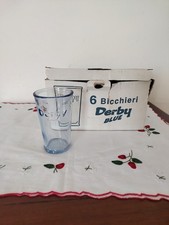 Set Bicchieri Derby Blue Vintage Anni 90 Nuovi!!!