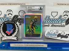 AJ HAWK 2006 BOWMAN CHROME REFRACTOR ROOKIE RC SIGNED ON CARD AUTO BECKETT BGS