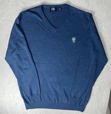 Cutter & Buck Sweater Mens Sz XL Merino Wool Blend Lightweight V Neck Pullover