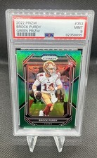 2022 PANINI PRIZM GREEN PRIZM #353 BROCK PURDY PSA 9