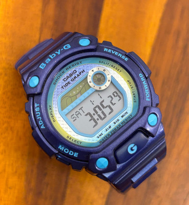 Casio Watch Women Baby-G BLX-100  Tide Graph Digital Purple 43mm New Battery