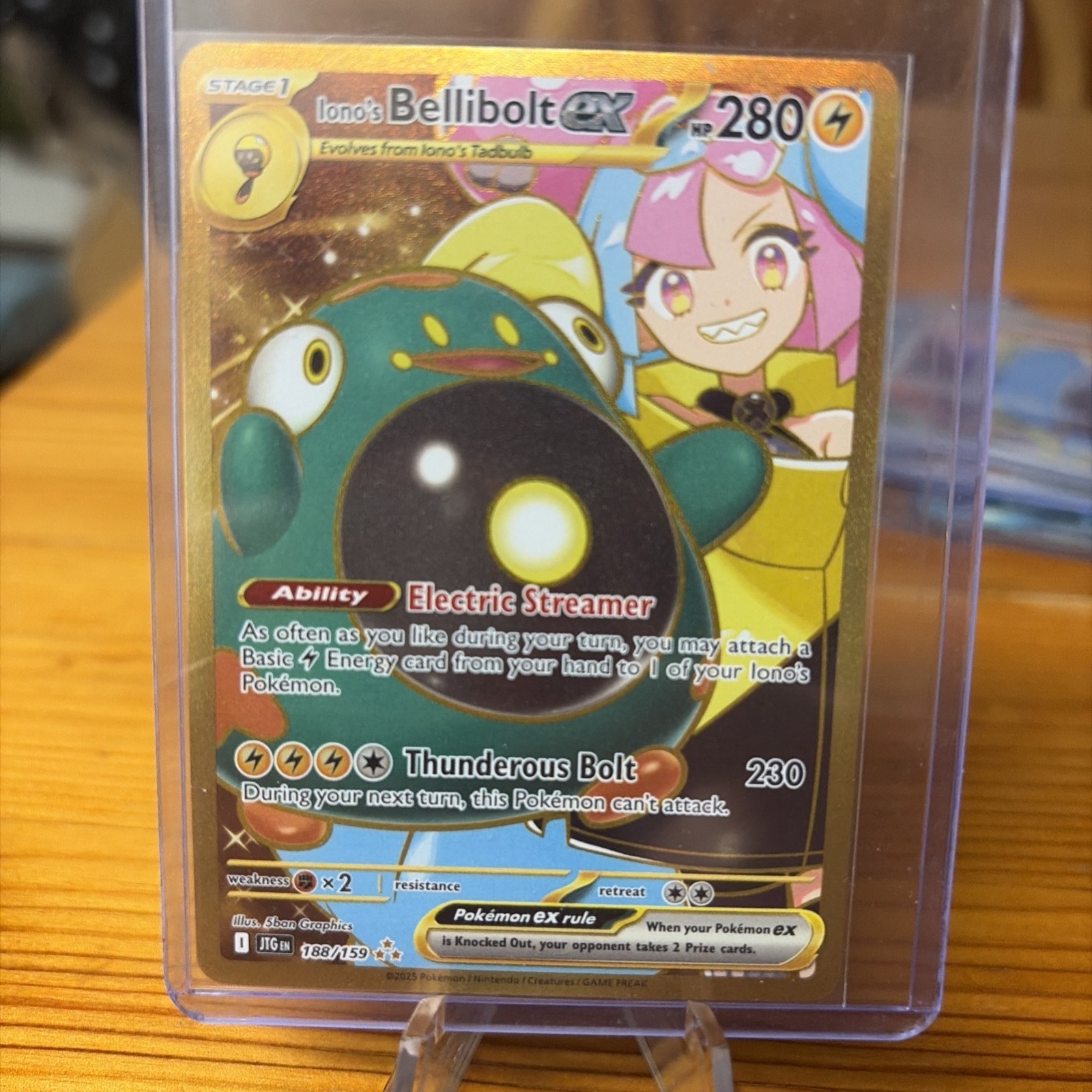 Pokémon TCG Card Iono's Bellibolt ex 188/159 Journey Together Hyper Rare