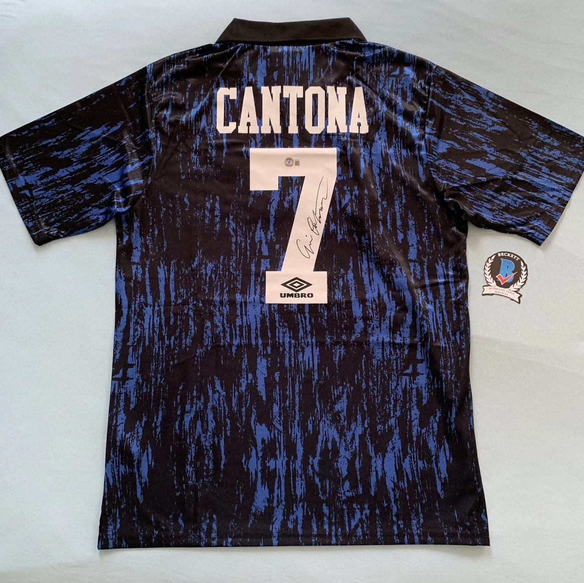 Maillot France Cantona Dédicacé - Authentique Avec Certificat