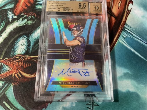2017 PANINI SELECT FOOTBALL Mitchell Trubisky AUTO REFRACTOR 12/15 BGS 9.5 - Picture 3 of 10
