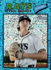 2026 Topps Heritage #34 Ryan Pepiot Chrome Light Blue Sparkle Refractors