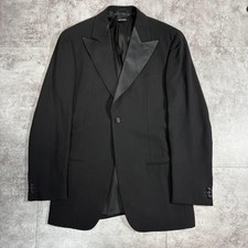 Giorgio Armani Tuxedo Suit Set Black Wool Peak Lapel Made In Italy Size 46