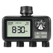 Sprinkler Timer,4 Outlets Programmable Water Timer for Garden Hose,Outdoor Hose