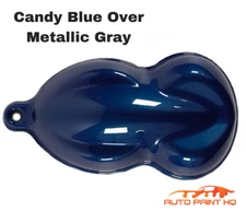 Candy Blue Basecoat Gallon Kit over Metallic Gray Base + High Solids Clear