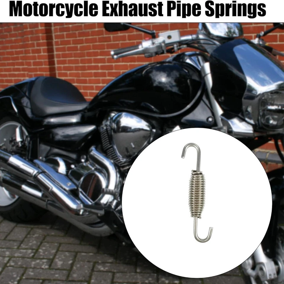 6X Silver Motorcycle Springs Hook Exhaust Muffler Pipe Silencer Stainless Steel - Image 4 of 4