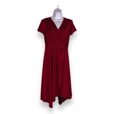 MEDIUM VINTAGE PERSEPTIONS RED DRESS ALINE STRETCH RETRO EVENT 90s ROCKBILLY