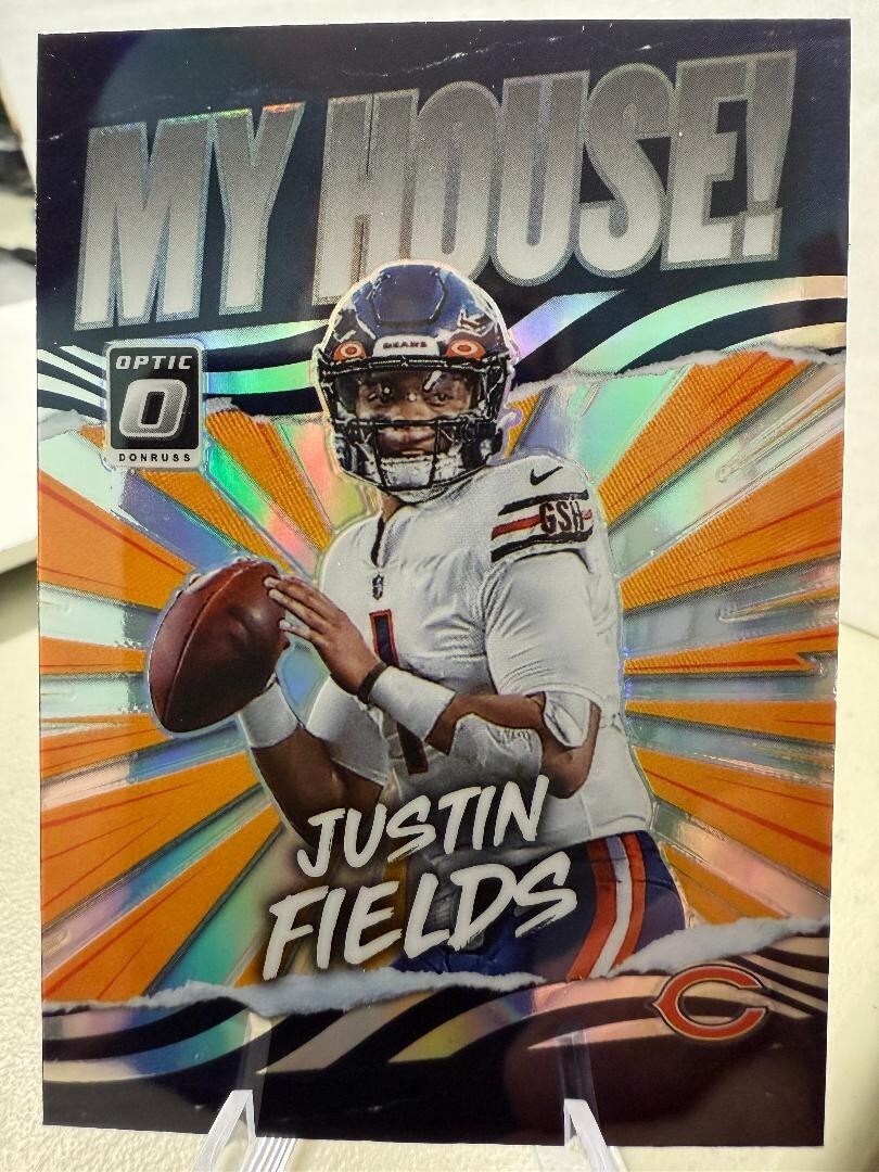 2021 Donruss Optic Justin Fields Holo Prizm My House! Rookie RC #MH-4 Bears