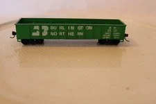 HO Scale Tyco,  40' Gondola, Burlington Northern, Green, #2536 Built K-D