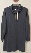 Gap Womens Large Blue Long Tunic-Style Pullover Mockneck Sweater Dress! A4555