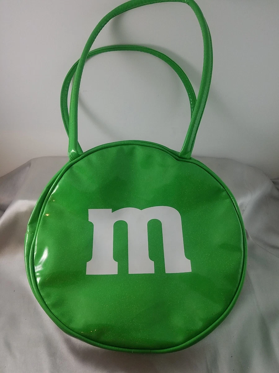 M&M’s World Collectible Round Green Candy Purse Zip Closure Shoulder Strap  Bag