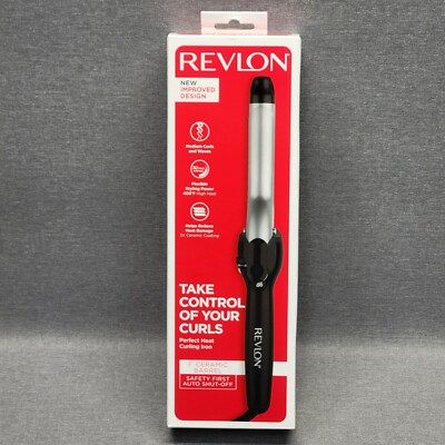Revlon Perfect Heat 1'' Ceramic Barrel Curling Iron 30 Heat Settings Auto Shutoff