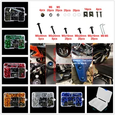 Universal fit Motorcycle Complete Fairing Bolts Kit Fastener Clips Screw Nut Set