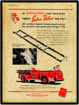1952 American LaFrance NEW Metal Sign: Cliffside Park New Jersey Fire Truck