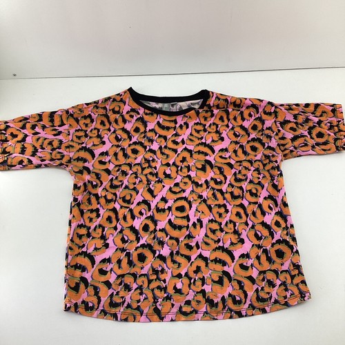 ASOS Orange Pink Leopard Print T-Shirt Size 8 Animal Graphic Stretch Tee - Picture 6 of 9