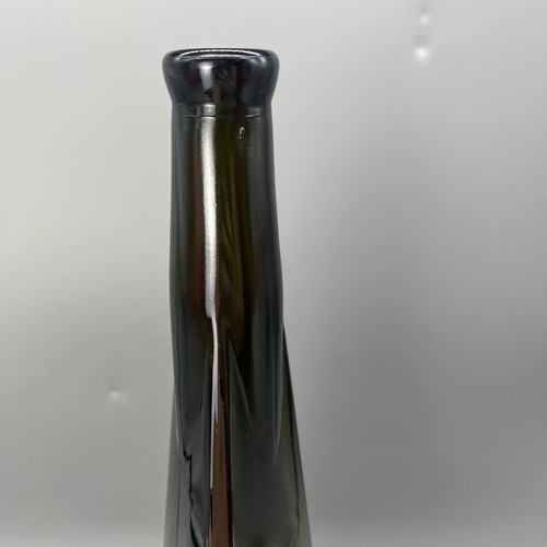 Botella de vidrio vintage 3 caras verde oliva MCM vino grande 19" numerada hecha en Italia - Imagen 13 de 13