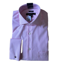 PRONTO UOMO 100 COTTON MEN'S PINK DRESS SHIRT SIZE 15 1/2 - 32/33