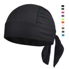 Sweat Wicking Doo Rag Cooling Dew Rag Helmet Liner Head Wrap Bandana Skull Caps
