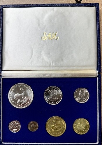 SOUTH AFRICA - Silver Springbok - (7) Coin Proof Set - 1964 - PS60 - OGP!