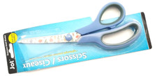 NEW PURPLE FLOWER SOFT GRIP HANDLES SCISSORS JOT 7-1/2 LONG