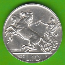 Moneta argento Italia 10 lire 1930 buona vz leggermente pulita rara nswleipzig