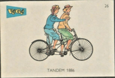 VeGe Fahrrad Matchbook Cover~Tandem 1886