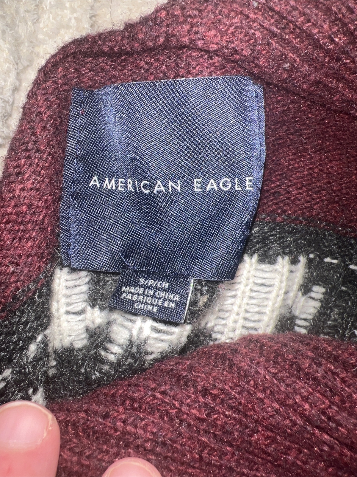 American Eagle, Two Collar Button, Maroon Red Moc… - image 2