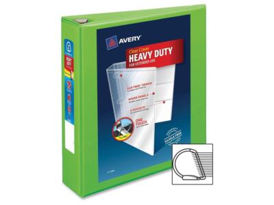 Avery Heavy-Duty View Binder w/Locking EZD Rings 2'' Cap Chartreuse 79776