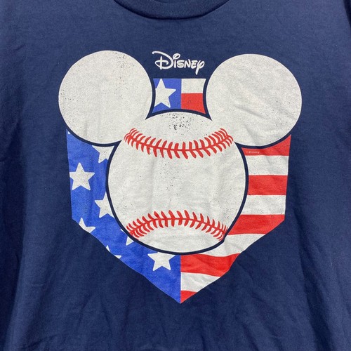 Disney - Americana - Mickey Béisbol Bandera Diamante - Camiseta Hombre Manga Larga XL - Imagen 3 de 8