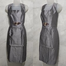 Siri Grey Silk Beaded Sz 10 Formal Cocktail Mother of The Bride Dress Sleeveless