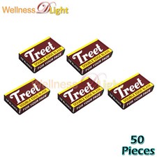 Treet Double Edge Razor Blades Carbon Steel lot of blades 50 Double Edge Black