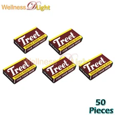Treet Double Edge Razor Blades Carbon Steel lot of blades 50 Double Edge Black