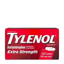 TYLENOL EXTRA STRENGTH  225 COUNT CAPLETS 500 mg ACETAMINOPHEN EX 01/29+