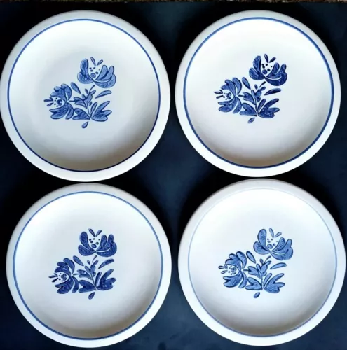 Set Of 4 Vintage Pfaltzgraff Stoneware Yorktowne USA  10 1/4" Dinner Plates
