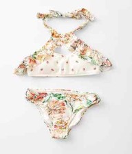 O'Neill L95357 Girls Arden Floral Ruffle High Neck Swim Set Size 10