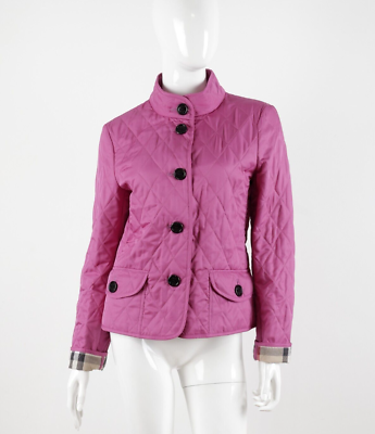 Women's Burberry London Pink Quilted Jacket Nova Check Size S