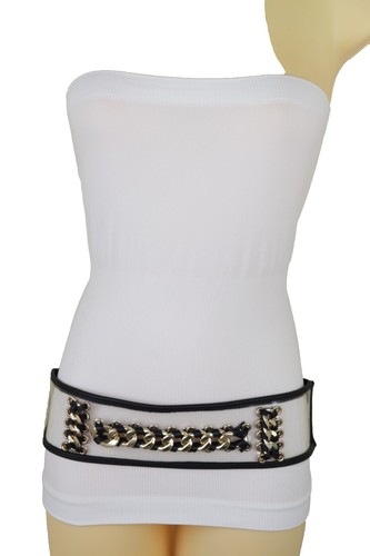 Size M Vintage 1980s Womens Statement Belt Cabochon Elastic  display picture 1