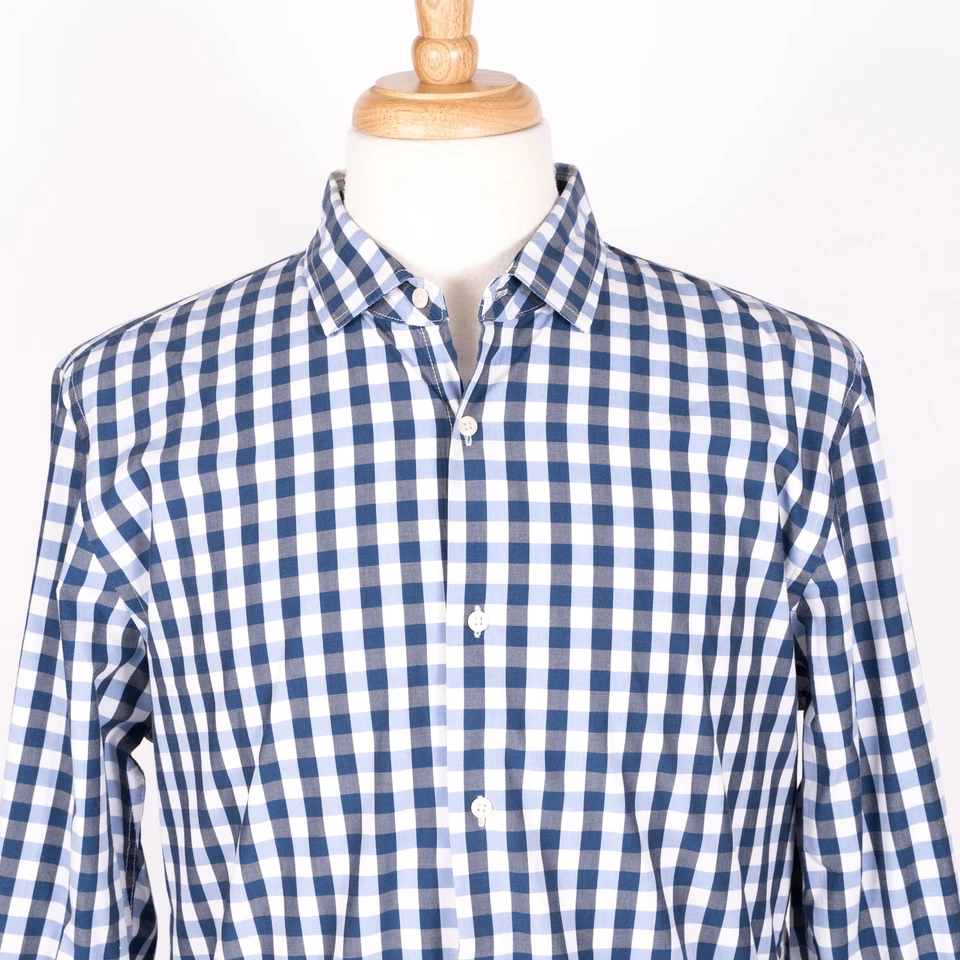 Camisa de vestir Scotch & Soda de algodón azul a cuadros con botones manga larga - Talla XL Foto 2 de 4