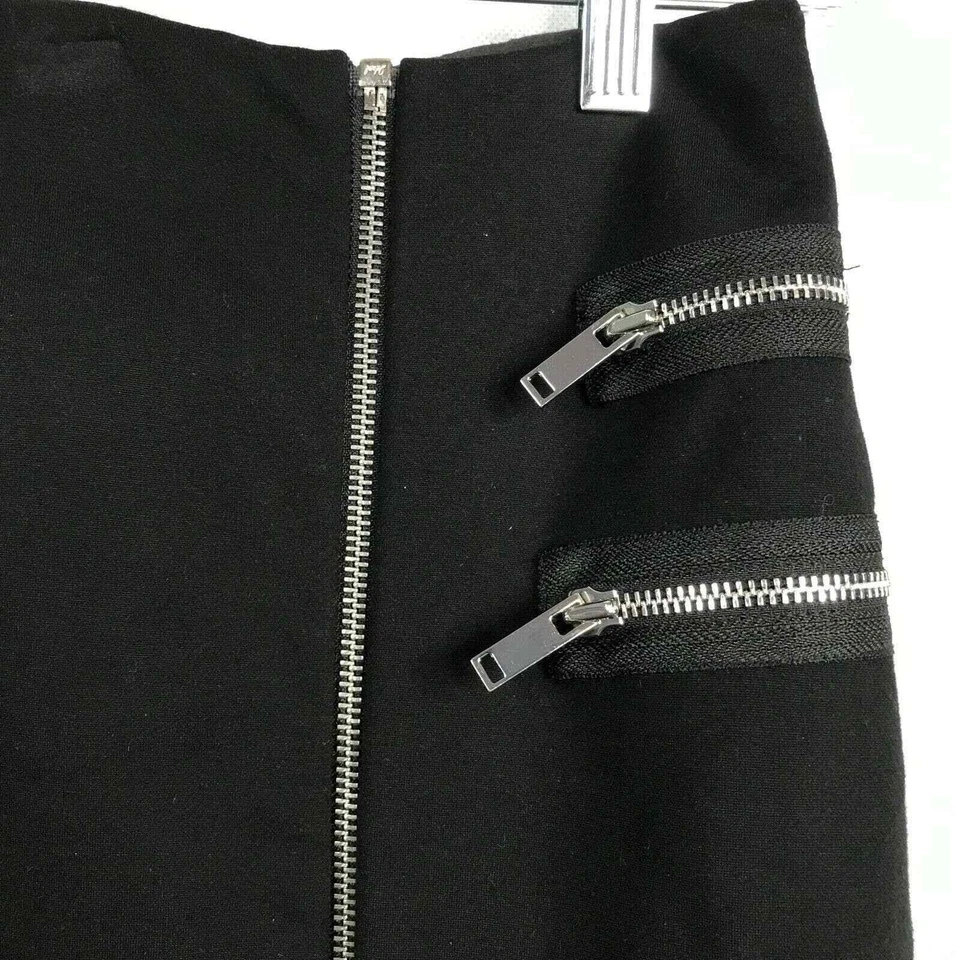 Falda para mujer G.I.L.I Got It Love It talla 10 negra elástica tejida cremallera lápiz Foto 2 de 4