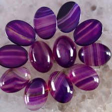 18x13mm 30pcs Natural Purple Stripe agate stone Oval Beads CAB CABOCHON No Holes