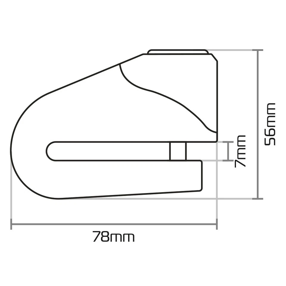 Oxford Quarz XD6 Hohe Sicherheit Motorrad Scheibe Schloss 6mm Stecker Schwarz - Bild 4 von 4