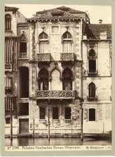 G. Sommer, Italy, Palazzo Contarini Fasan (Venice) Vintage Albumen Print. 
