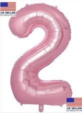 2 Helium Giant Number 2. Balloons Foil Large Helium Air 40" Birthday Age Party