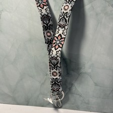 NWT Vera Bradley Lighten Up Wide Lanyard French Ditsy Pink Gray W/Clip Ring
