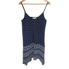 Vince Camuto Dress Womens Small Sundress Sleeveless Navy White Paisley Boho